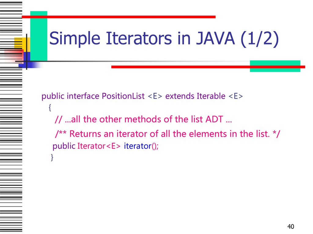 Simple Iterators in JAVA (1/2)