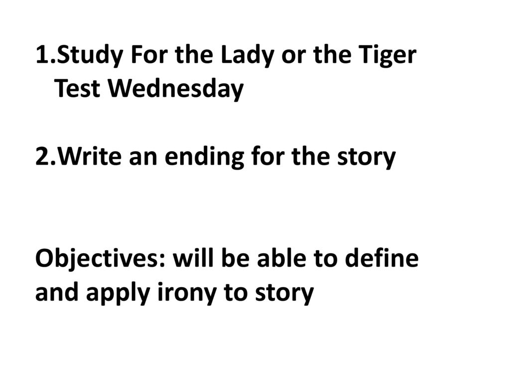 the lady or the tiger verbal irony