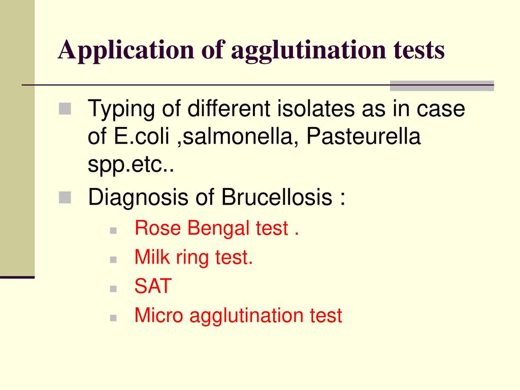Application+of+agglutination+tests