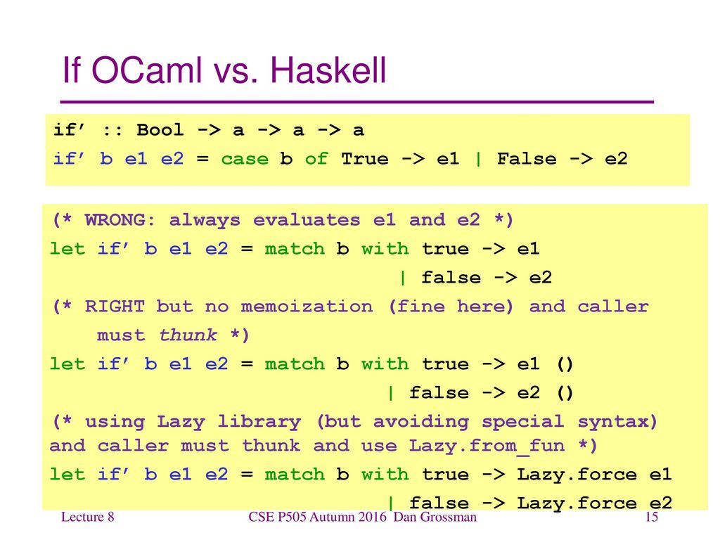 Csep505 Programming Languages Lecture 8 Haskell Laziness Io Monad Ppt Download