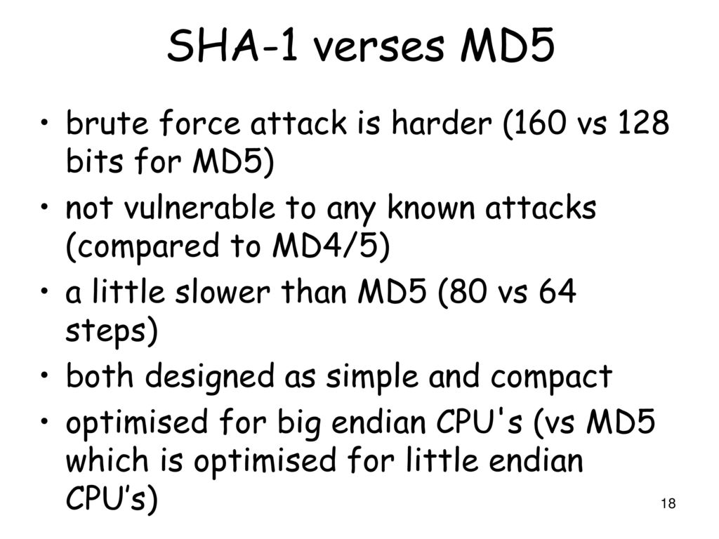 Cryptography and Network Security (Various Hash Algorithms) - ppt download