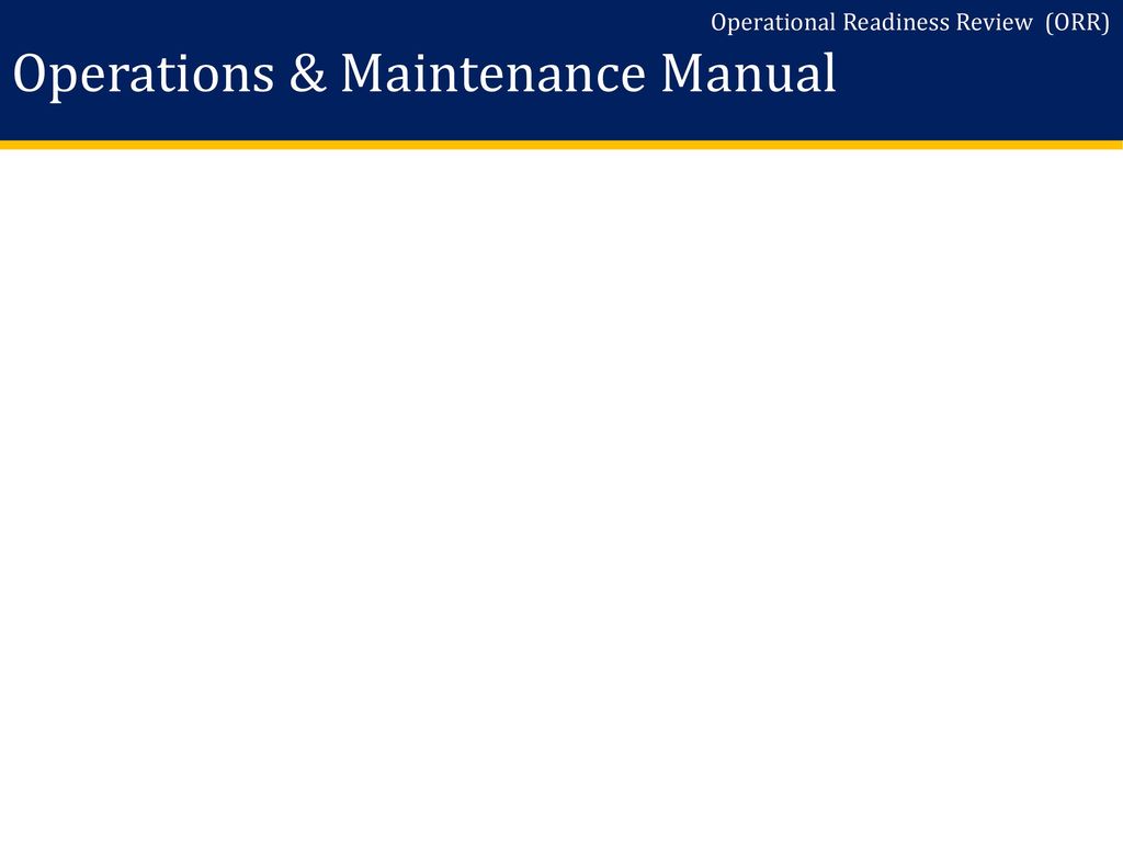 Operations & Maintenance Manual