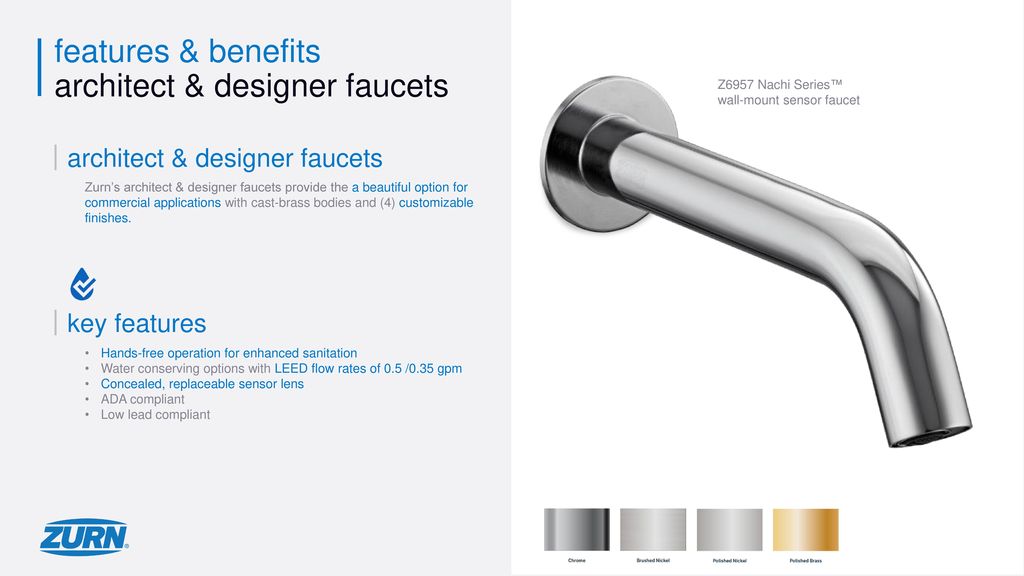 Zurn Faucets Overview Ppt Download