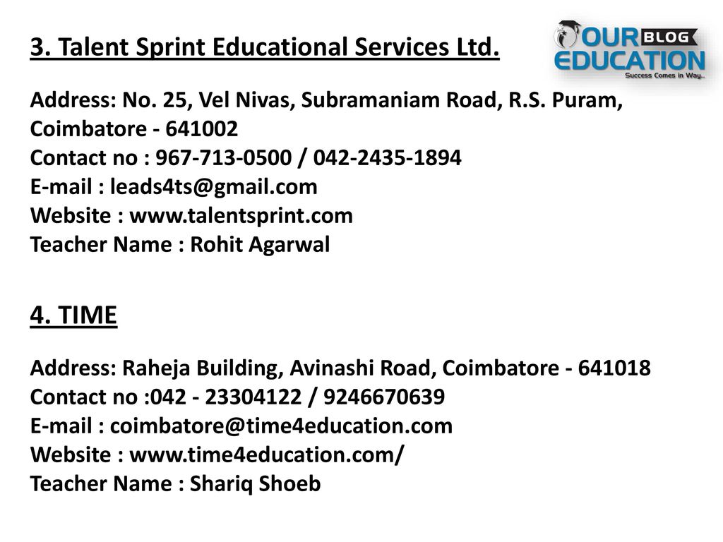 3. Talent Sprint Educational Services Ltd.