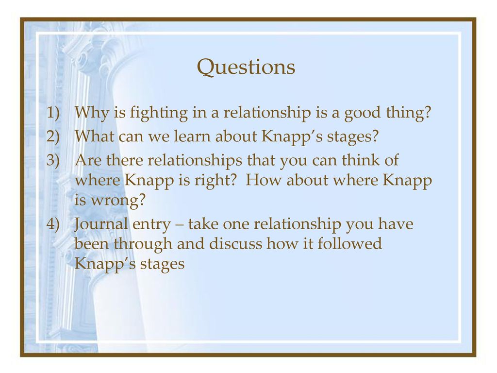Questions Why is fighting in a relationship is a good thing