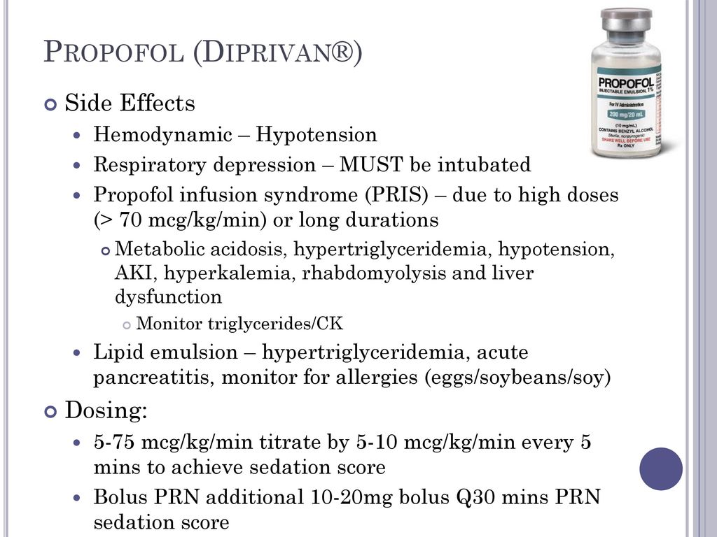 Diprivan Dosage Chart