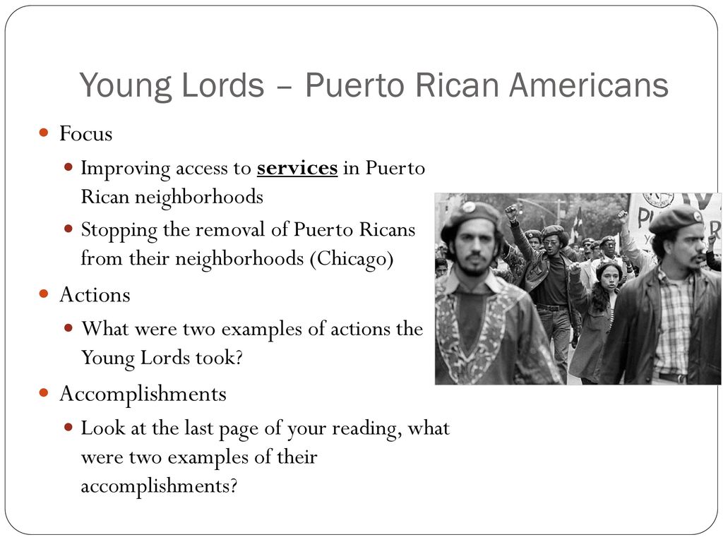 Young Lords – Puerto Rican Americans