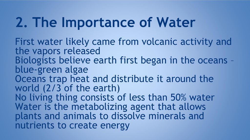 2. The Importance of Water