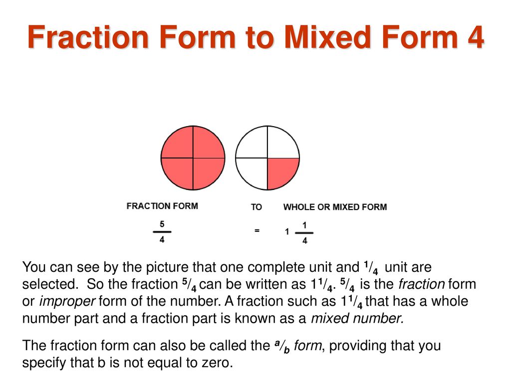 Fraction Form To Mixed Form Ppt Download