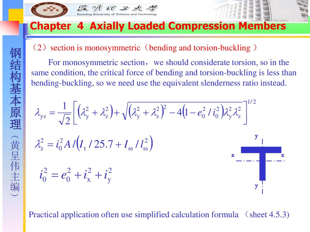 Summary： 4.1 The application and section types of axially loaded  compression members 4.2 The strength and stiffness of axially loaded  compression members. - ppt download