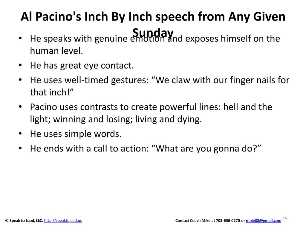 Any Given Sunday Al Pacino Inch By Inch Edited 