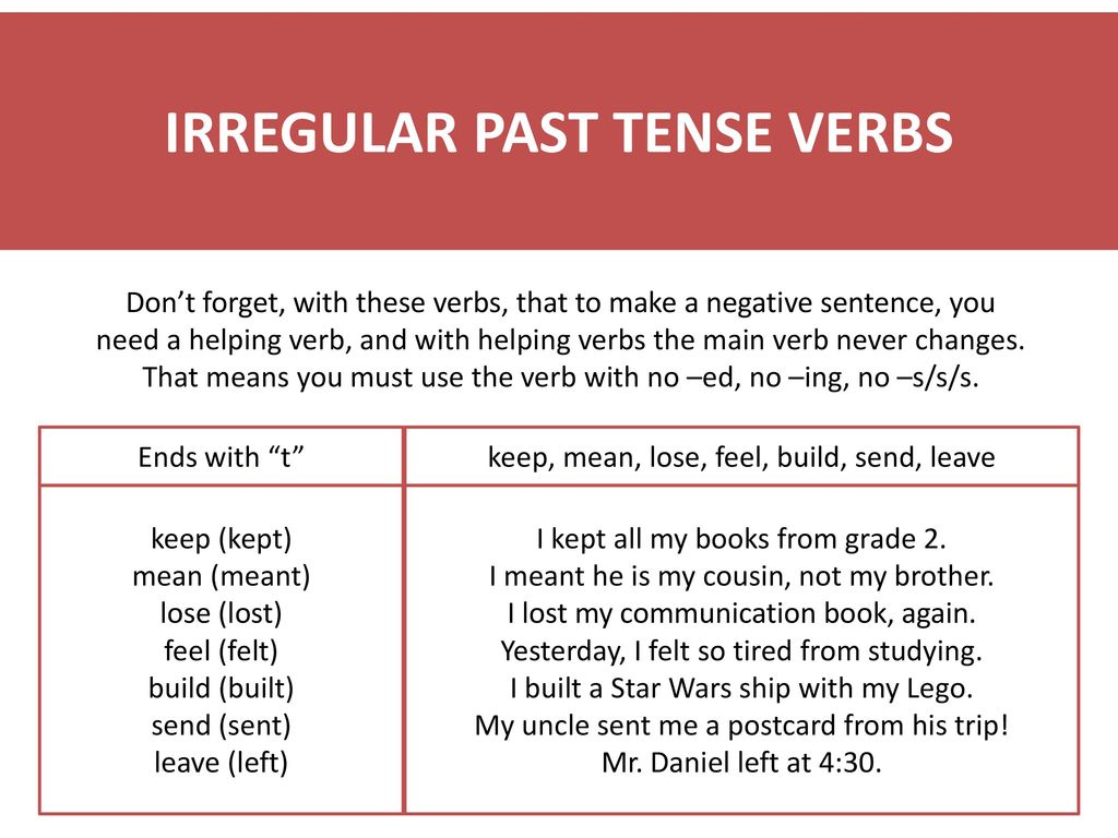 PAST TENSE VERBS The normal way to make a past tense verb is to add “ed”.  Like comparatives and superlatives, there are always exceptions, but when  you. - ppt download