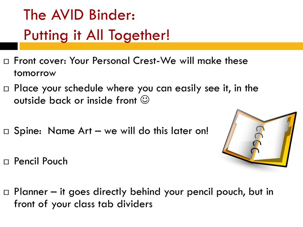 The AVID Binder: Putting it All Together!