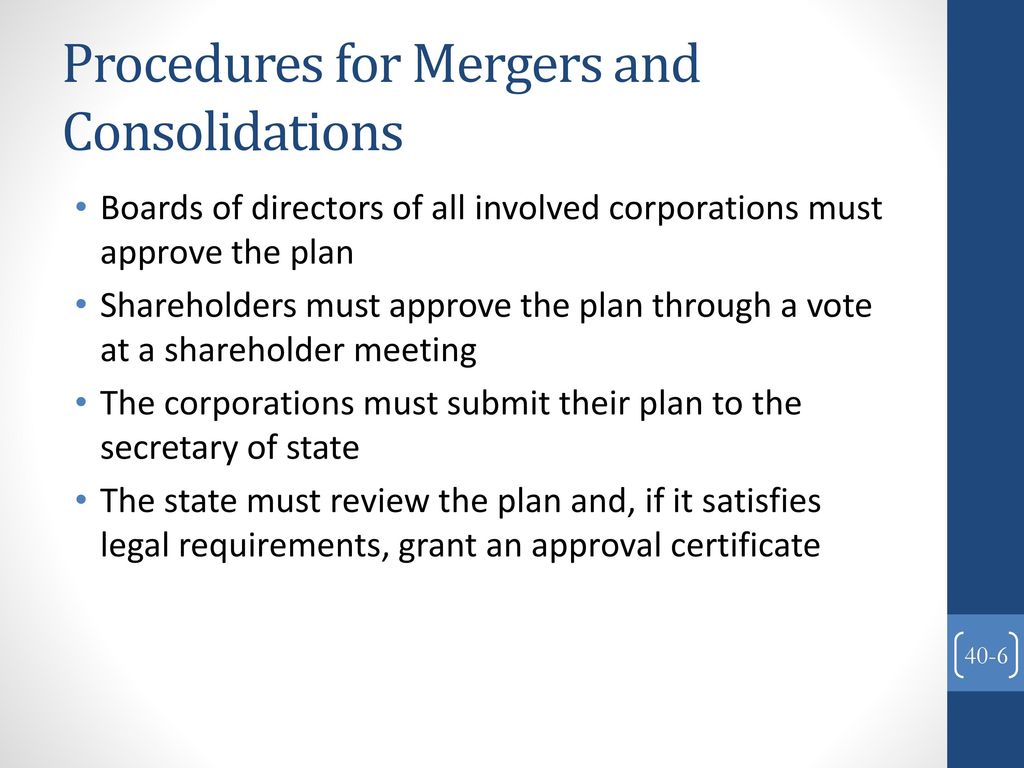 Corporations: Mergers, Consolidations, Terminations - Ppt Download