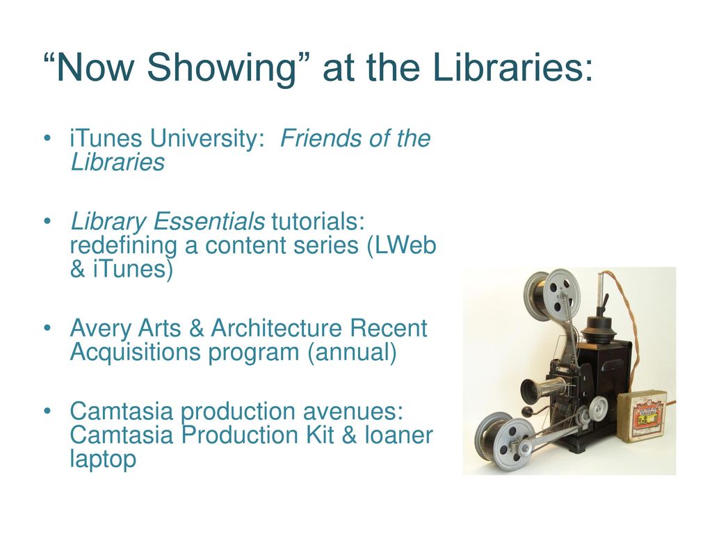 Multimedia in Libraries (and in the Columbia Libraries) - ppt download