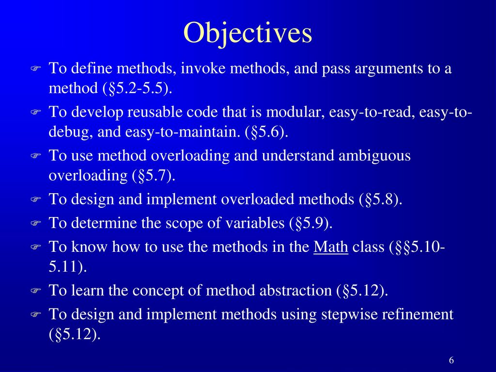 Chapter 5 Methods. - ppt download