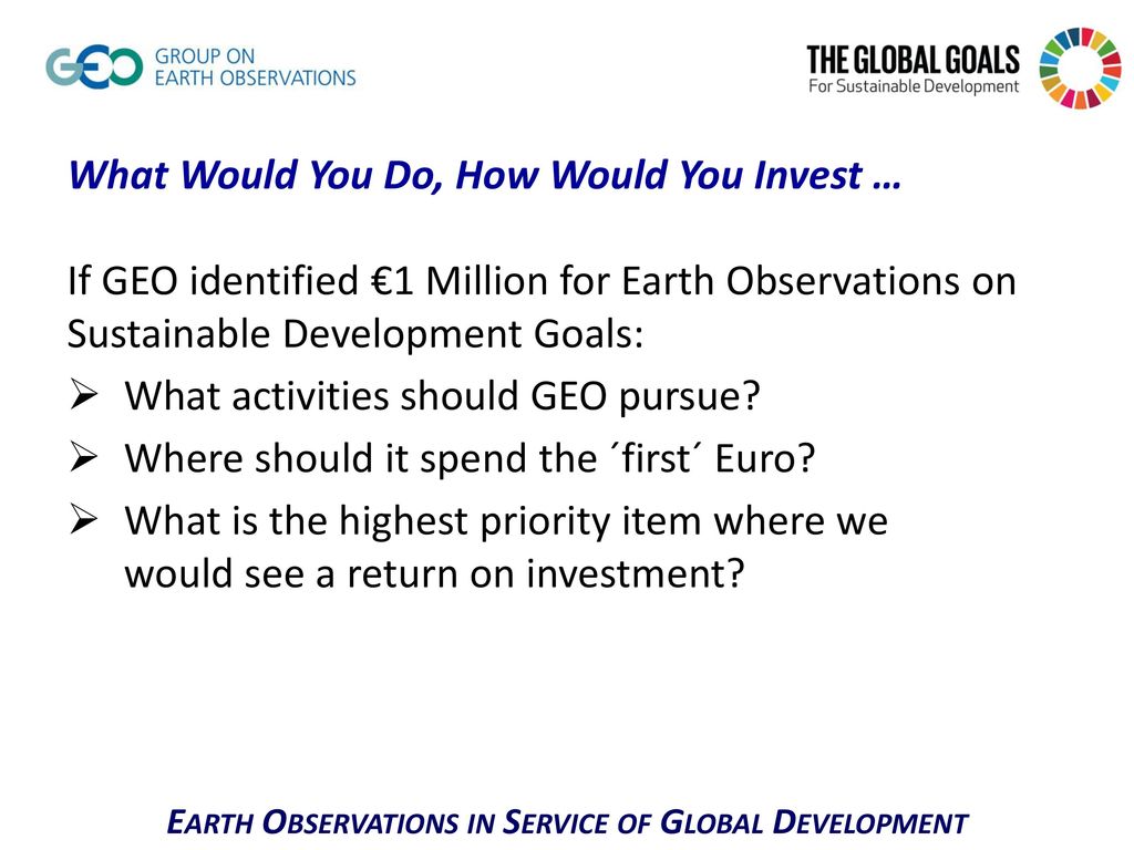 Earth Observations in Service of Global Development