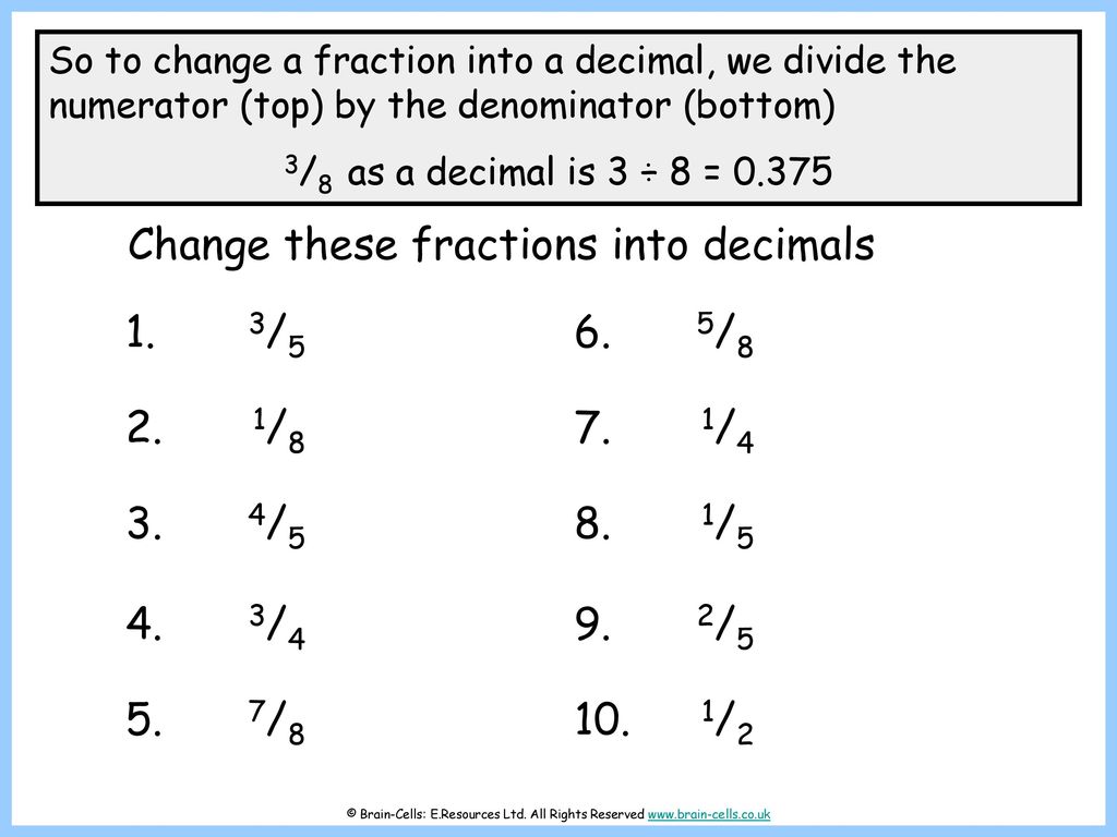 Recurring Decimals as Fractions - ppt download