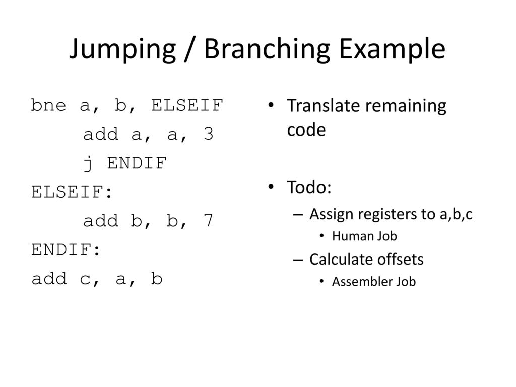 Jumping / Branching Example
