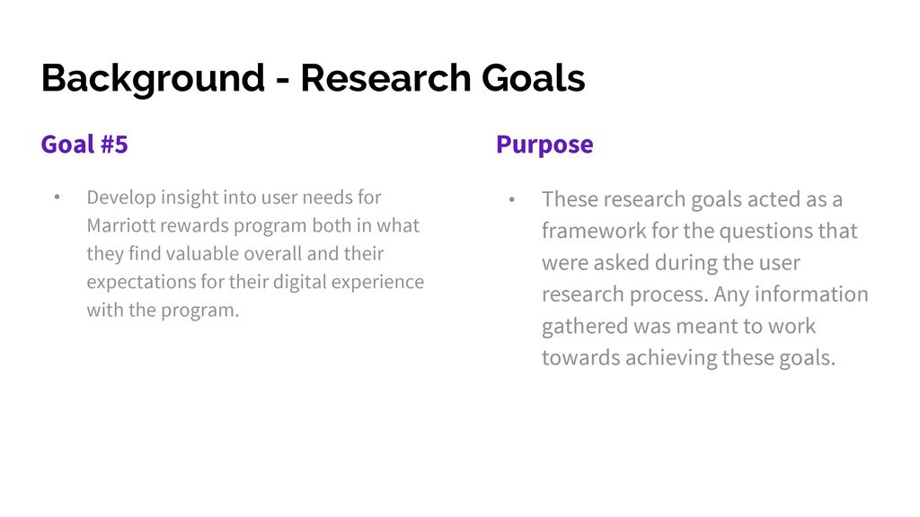 Background - Research Goals
