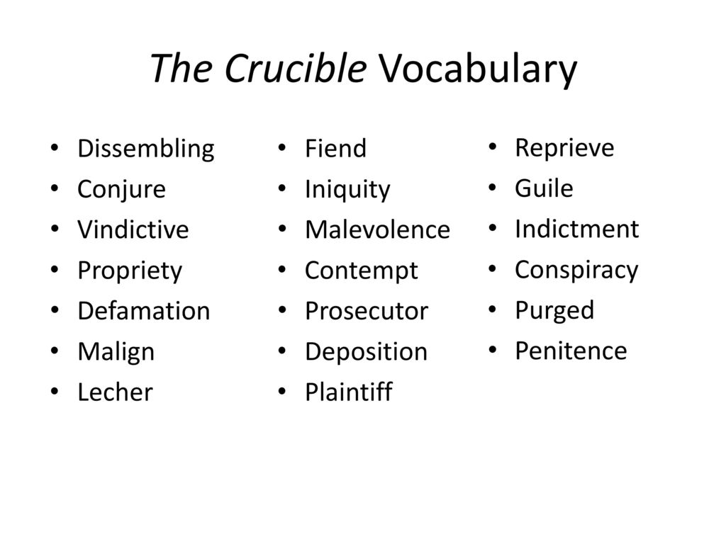 The Crucible Vocabulary. - ppt video online download