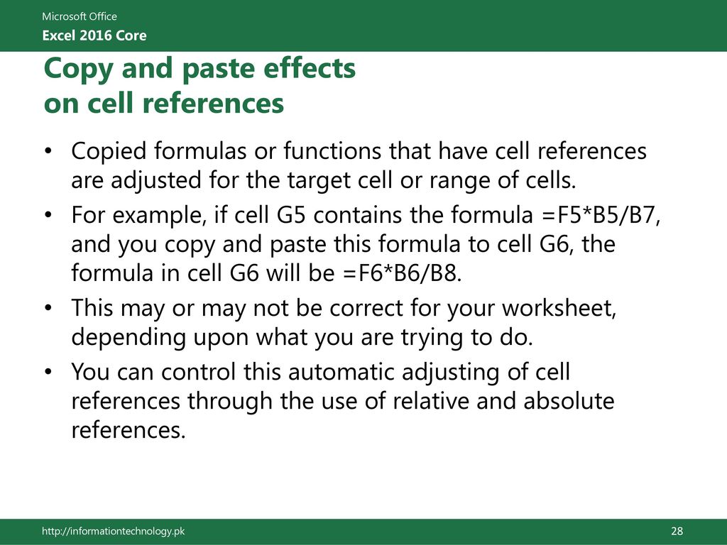 Copy and paste effects on cell references