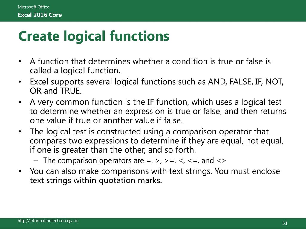 Create logical functions