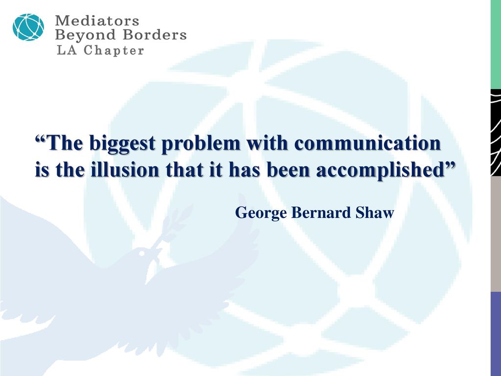The Biggest Problem With Communication Is The Illusion That It Has Been Accomplished Ppt Download