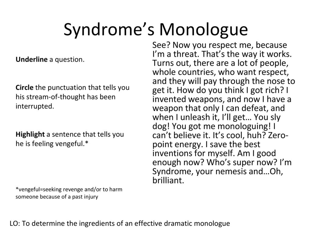Syndrome’s Monologue