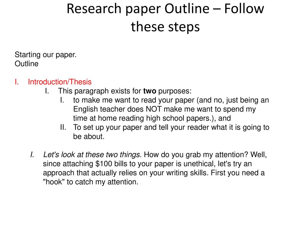 high school research paper outline