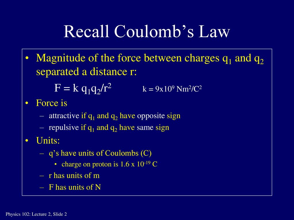 Coulomb S Law And Electric Fields Ppt Download