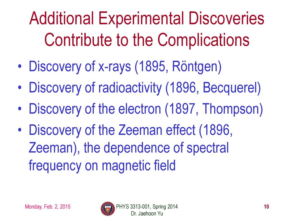 Additional Experimental Discoveries Contribute to the Complications