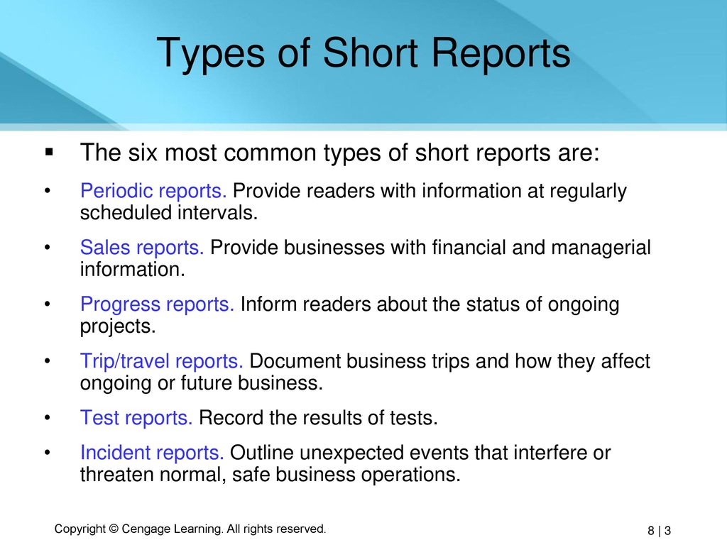 different types of report writing