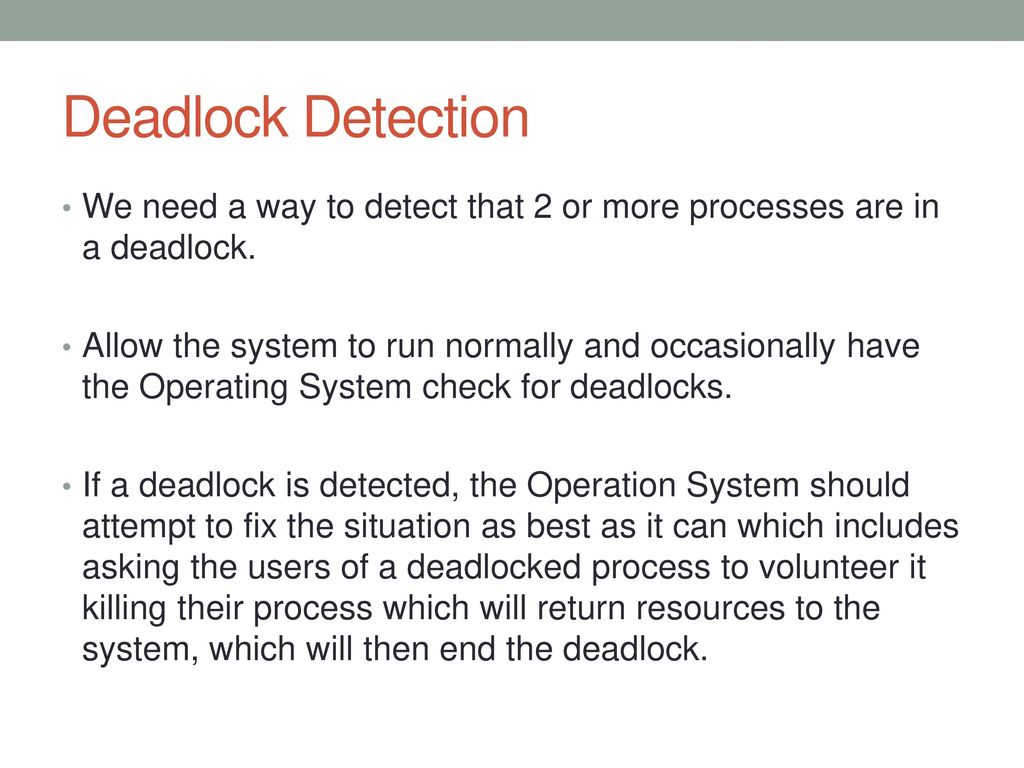 Deadlocks (part II) Deadlock avoidance – (not reasonable) - ppt download