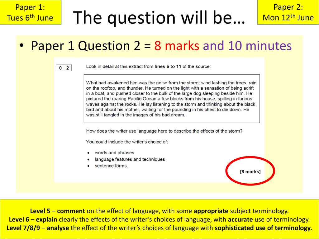 Paper 1 Tues 6th June Gcse English Language Paper 2 Mon 12th June Ppt Download