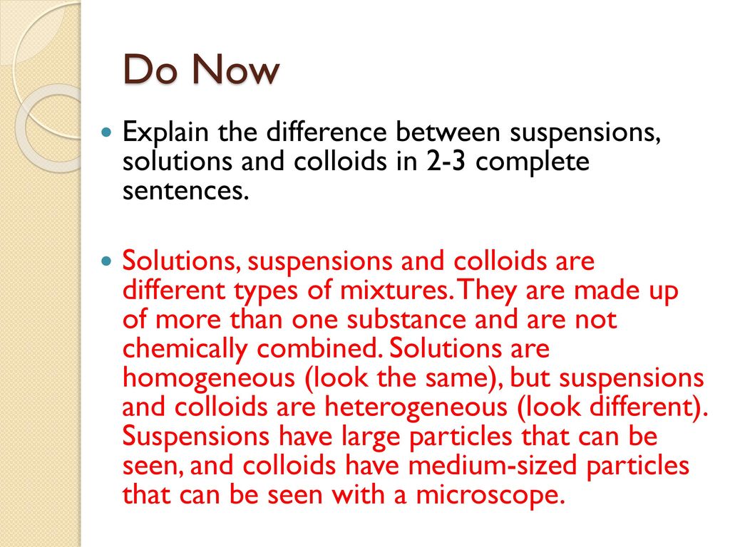 Solutions, Suspensions and Colloids - ppt download Inside Solutions Colloids And Suspensions Worksheet