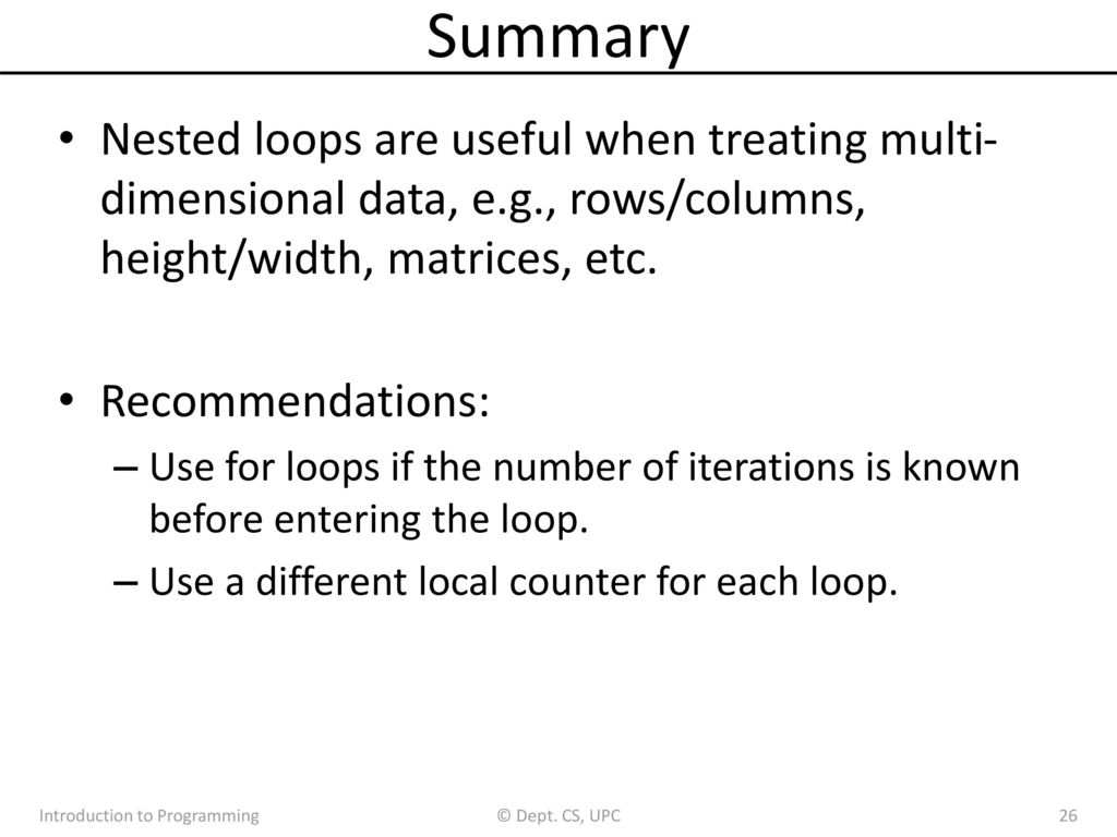 For loops, nested loops and scopes - ppt download