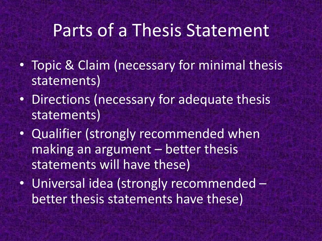 Thesis Statements, Piece by Piece - ppt download