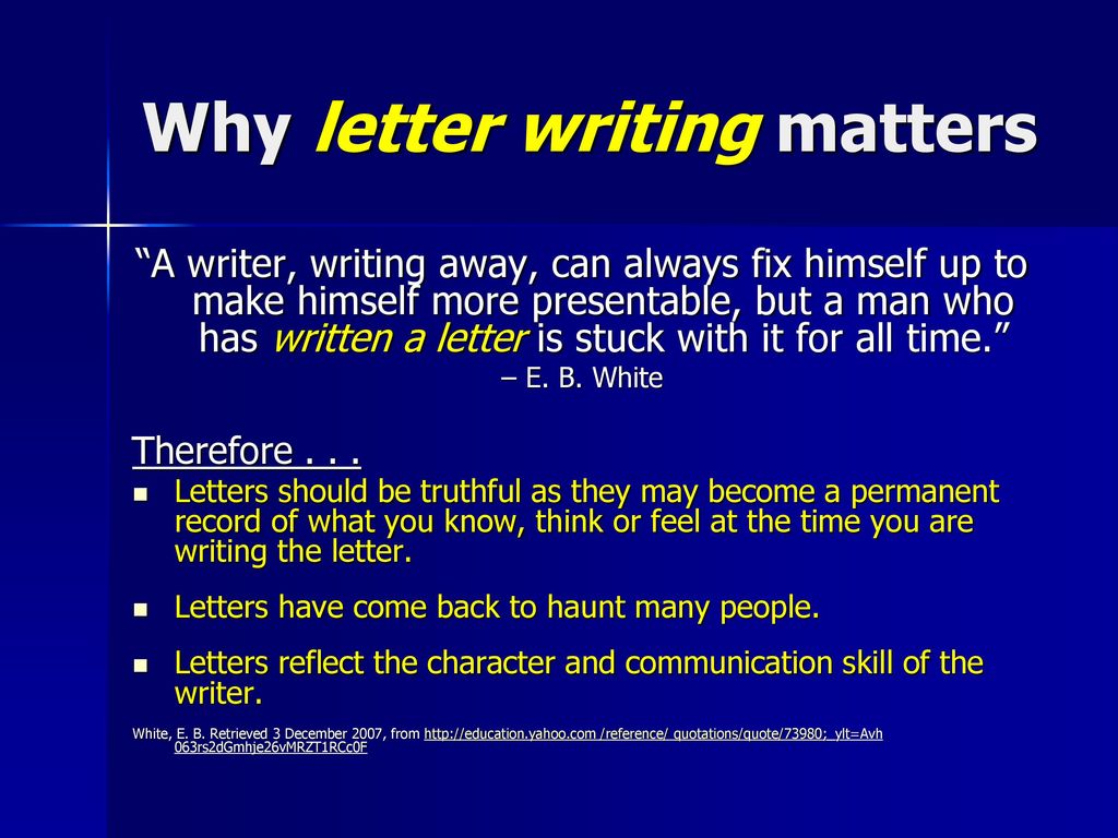 Why letter writing matters