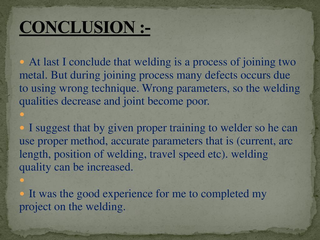 Project Report On Welding Ppt Download