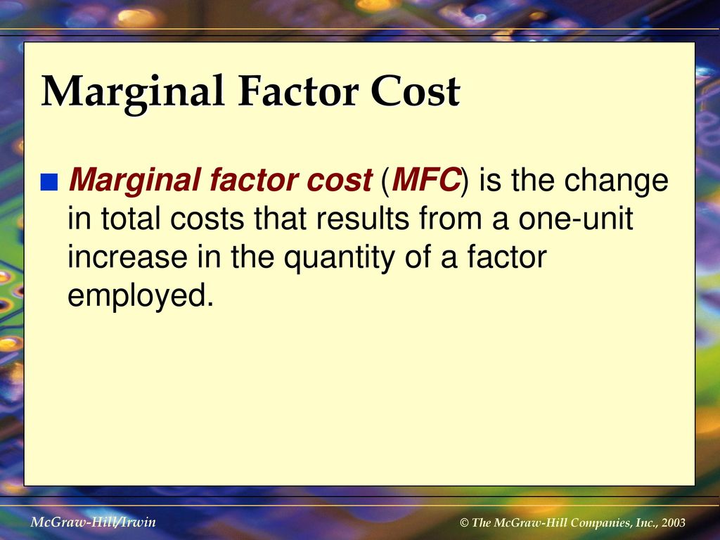 Marginal Factor Cost