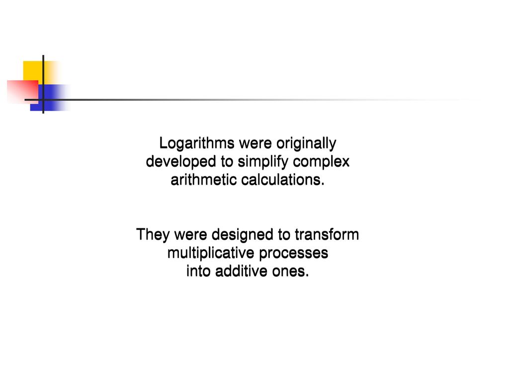 Logarithms were originally developed to simplify complex