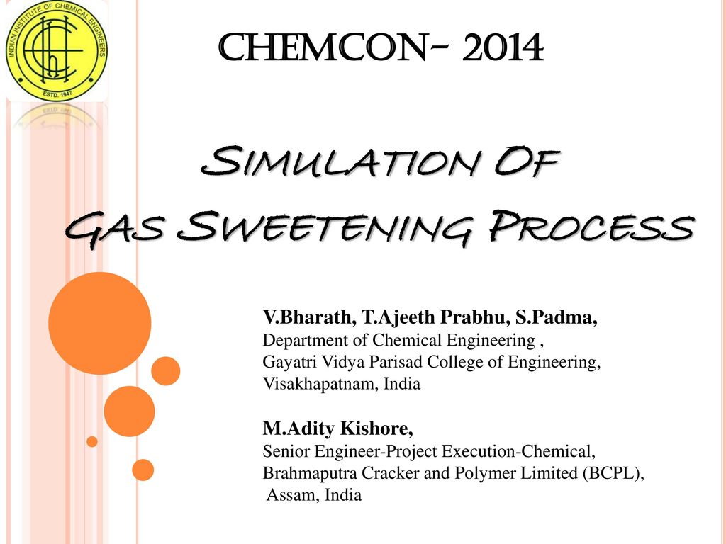 Simulation Of Gas Sweetening Process