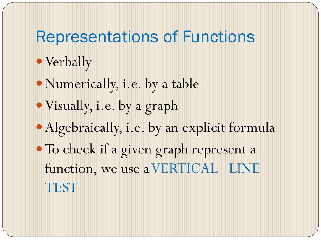 Representations of Functions