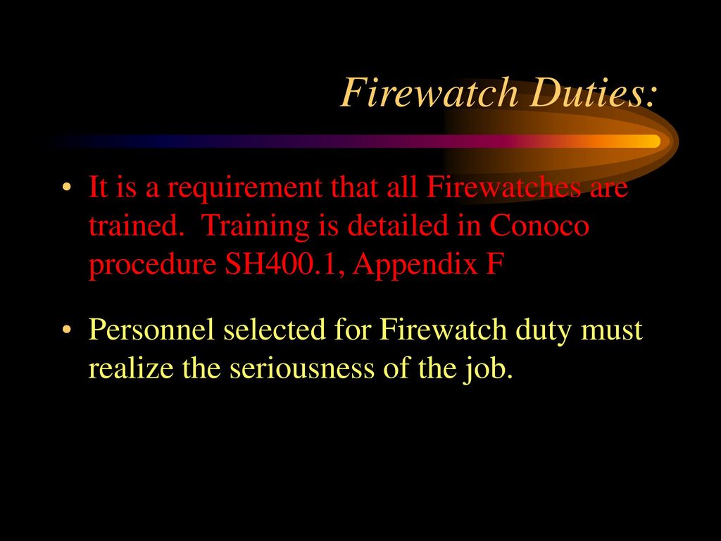 Fire Watch Training