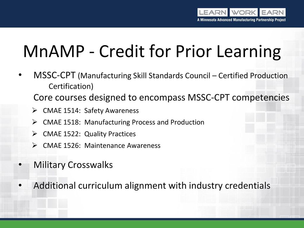 Looking Back To Move Forward: Credit For Prior Learning - Ppt Download