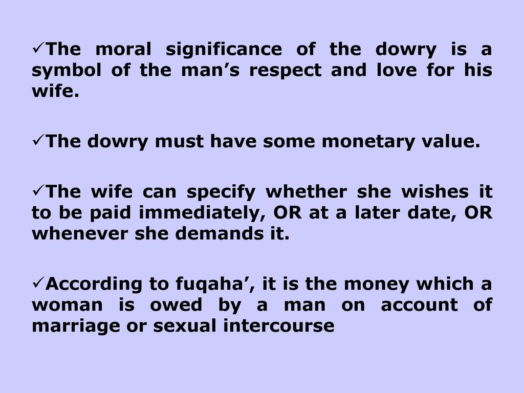 importance of dowry