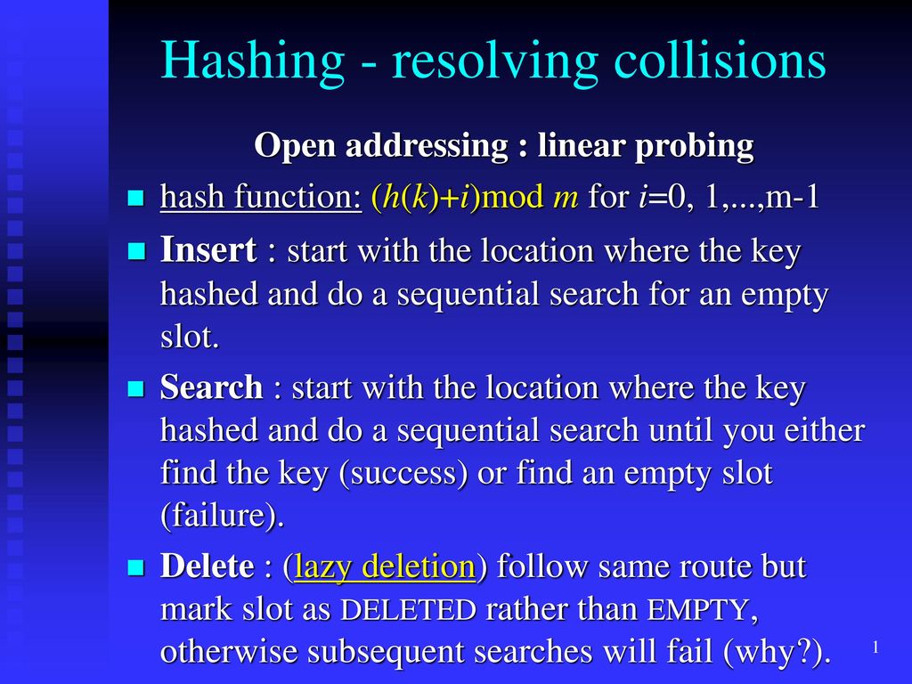 Hashing - Resolving Collisions - Ppt Download