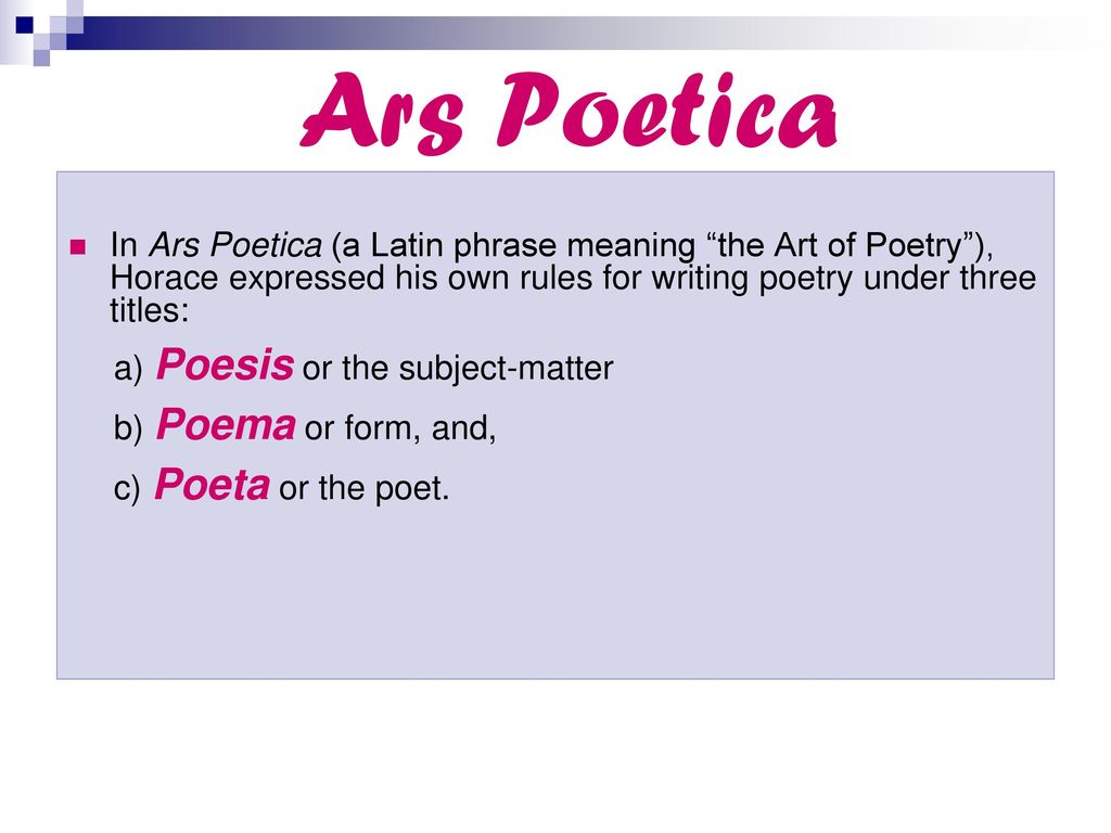 poetica meaning