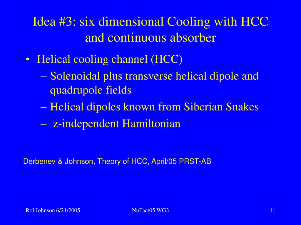Idea #3: six dimensional Cooling with HCC and continuous absorber
